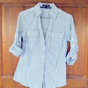 Express fitted striped blouse size small